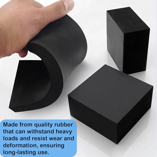 Rubber Blocks Anti-Vibration Hard Pads 2"/ 50mm Square Non-Slip Vibration Damping Mats for HVAC Air Compressor AC Units - 4 PCS 2" x 2" x 1.6" (40mm TH) - size: 1.6"/ 40mm Thickness