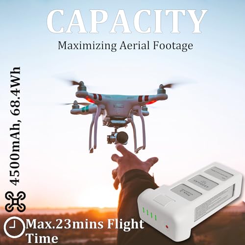 Phantom 3 Battery for DJI, 4500mAh-15.2V Intelligent Flight Drone Battery Replacement for DJI Phantom 3/Pro/Advanced/4K/SE - color: 1 pack