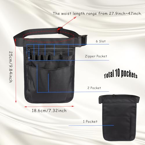 Server Apron, 9.84x7.32Inch Restaurant Waitress Accessories Bag - color: Dark Black
