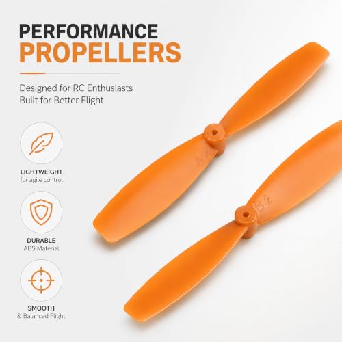 4 Pair Mini Propellers, 55mm 2-Vane, CW & CCW, Black & Orange - color: 4 Pair (Black & Orange)