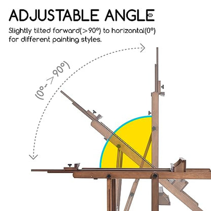 MEEDEN Extra Large Art Easel: H-Frame Wooden Heavy Duty Painting Easel - color: Walnut, size: Large