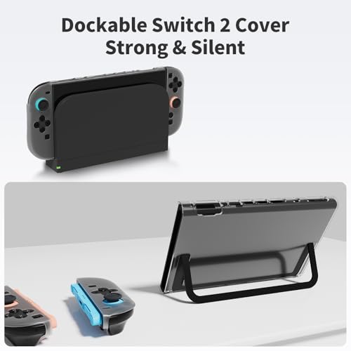 FUNLAB Pro Controller Accessories Bundle for Switch 2, Controller with Charging Dock, Carrying Case, Screen Protectors, Dockable Console Protective Cover Shell, Thumb Grips for Joysticks