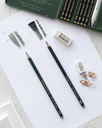Faber-Castell 3 Count Pitt Graphite Matte Tin - HB, 2B, 4B - Matte Black Graphite Pencils - size: 1 Count (Pack of 1), style: 5-piece HB, 2B, 4B
