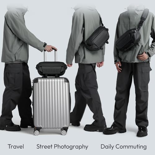 ULANZI 9L Camera Sling Bag, Water-Resistant Camera Case with Tripod Holder - size: Black 9L