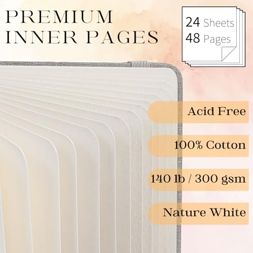 Watercolor Journal Sketchbook 3.5x5.5 24 Sheets Gray - color: Gray, size: 3.5x 5.5 Inch