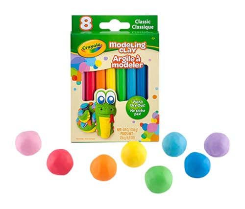 Crayola Modeling Clay, 3/5 Ounce Packs, Assorted Classic Colors, Set of 8