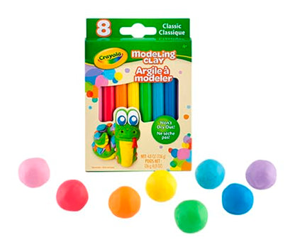 Crayola Modeling Clay, 3/5 Ounce Packs, Assorted Classic Colors, Set of 8