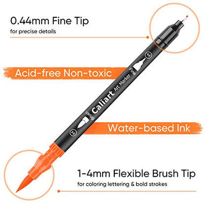 176PCS Art Supplies Sketching Kit, 34 Double Tip Brush Pens Art Markers