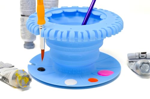 Paint Puck CollapsiBowl Paint Brush Cleaner Rinse Cup, Blue - color: Blue, size: Collapsible
