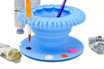 Paint Puck CollapsiBowl Paint Brush Cleaner Rinse Cup, Blue - color: Blue, size: Collapsible