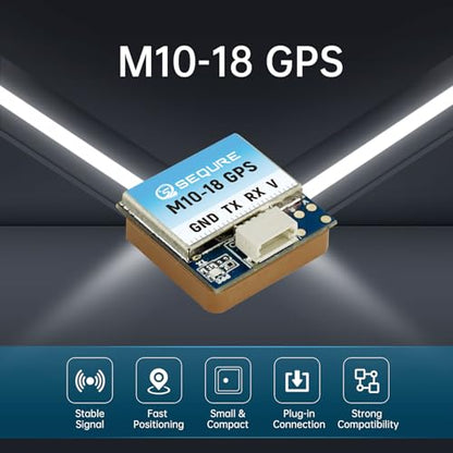 SEQURE M10-18 Mini FPV GPS Module with Upgraded 10th Generation Chip Ceramic Antenna Fast Satellite Positioning Ubx GPS for FPV Racing Drones More Position Modes - size: M1018