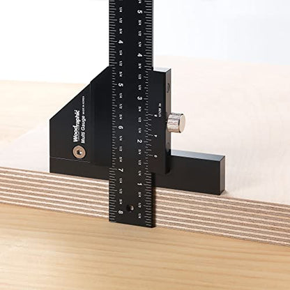 Scriber Gauge 8 Inch – Precision Marking & Measuring Tool for Woodworking, Layout, Joinery, Thickness, DIY – CNC Aluminum Layout Ruler (New Version) - size: 8 Inch