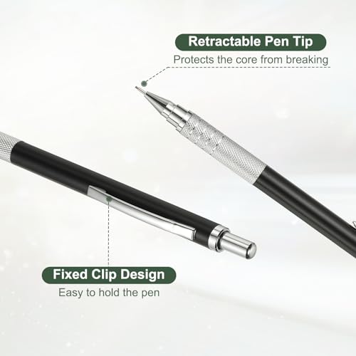 PATIKIL 2Pcs Mechanical Pencil 0.9mm, Lead Pencils Mechanical Holder, Black - color: Black