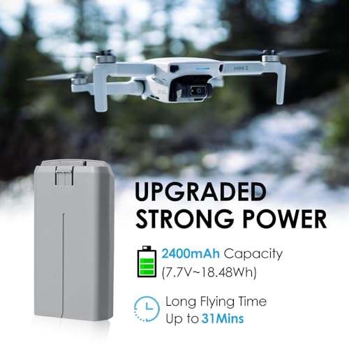 Mini 4K/ 2 Series Intelligent Flight Battery 2 Pack, 31mins Max Flight, 2400mAh-7.7V Replacement Battery for DJI Mini 4K/2/SE/2 SE
