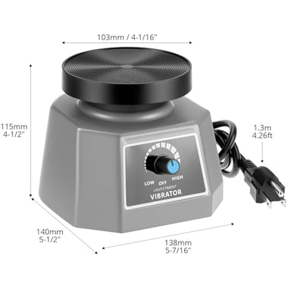 QWORK Lab Vibrator 4" - 110V Small Round Shaker Oscillator, Gypsum Mixing Machine, for Mixing Plaster/Gypsum