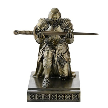 Medieval Templar Vanguard Officer Knight Pen Holder Desk Organizers Bronze - color: Bronze