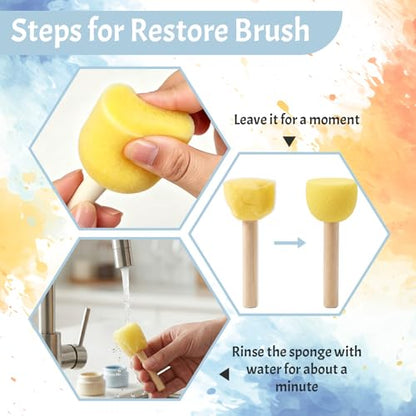 41 Pcs Round Sponge Brush Set, Foam Painting Art Supplies, 4 Sizes