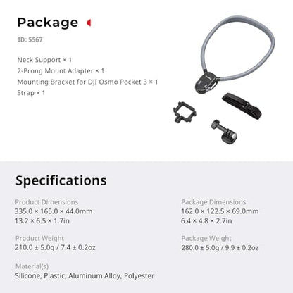 SMALLRIG Action Camera Magnetic Neck Mount with Strap for Hands-Free Vlog - style: for Pocket 4P/4/3&Action Camera
