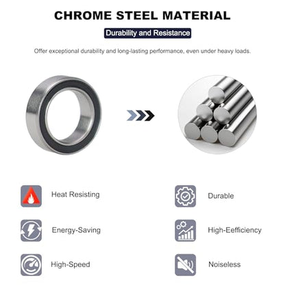 20 PCS MR106-RS Deep Groove Double Shielded Ball Bearings - 6x10x3mm Micro Bearings for 3D Printers, Electric Motors, Home Appliances, Garden Machiner (MR106) - size: MR106-RS
