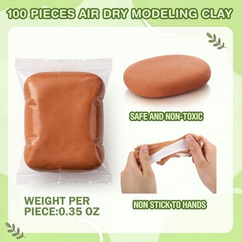 Air Dry Clay Bulk, Modeling Clay for Kids, 100 Pcs, Brown - color: Brown