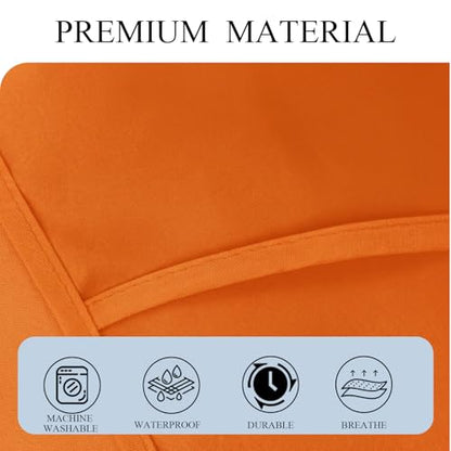 Cobbler Apron Unisex Smock Apron with Side Ties and 2 Deep Pockets Unisex Apron for work kitchen - color: Orange