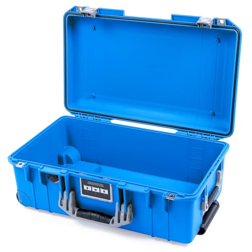 Electric Blue Pelican 1535 Air Carry-on Case - Comes empty - Silver Handles & Latches. - color: Silver Handles & Latches