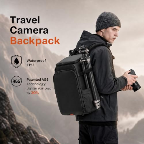 Besnfoto Camera Backpack Waterproof for DSLR/SLR Mirrorless Camera Men Photo Bag with Laptop Compartment for Photographer Travel