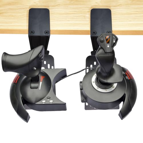 WELLMETE 2 Set Hotas Flight Desk Mount for Flight Game Dual Joystick