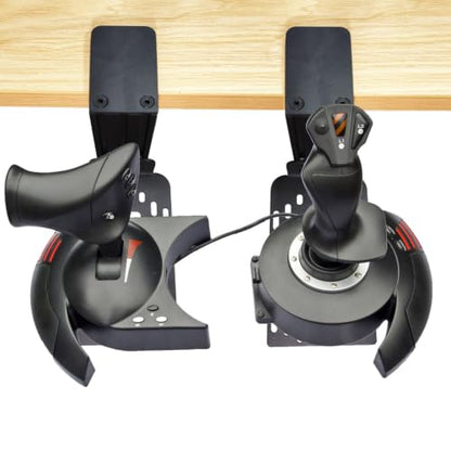 WELLMETE 2 Set Hotas Flight Desk Mount for Flight Game Dual Joystick