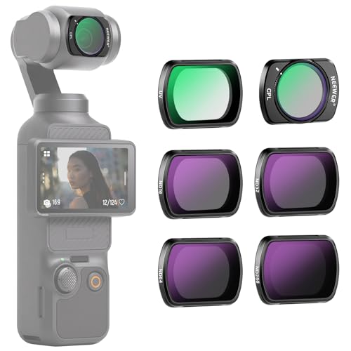 NEEWER 6 Pack ND CPL UV Filter Set Compatible with DJI Osmo Pocket 3 / Pocket 4 / Xtra Muse, Magnetic Action Camera UV ND16 ND32 ND64 ND256 Protective Neutral Density Polarizing Filter Accessories - style: 6 Pack ND+CPL+UV
