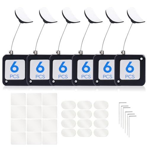 Retractable Remote Control Tether Lock: 6.5 ft Upgraded Pulling Force Security Lanyard Lock with Adjustable Cable Leash Length Clasp for TV Remote Control, Gaming Controller, Tablets Showroom (6 PCS) - style: 6 PCS