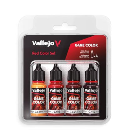 Vallejo - Red Color Set, Game Color, 4 Bottles x 0.6 fl.oz. - style: Red Color Set