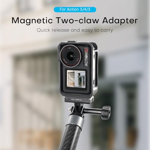 REYGEAK Quick Release Mount for DJI OSMO 360/Action 5 Pro/4/3,Magnetic Adapter Mount with Dual-Claws for DJI Osmo Action Accessories(2 Pack)