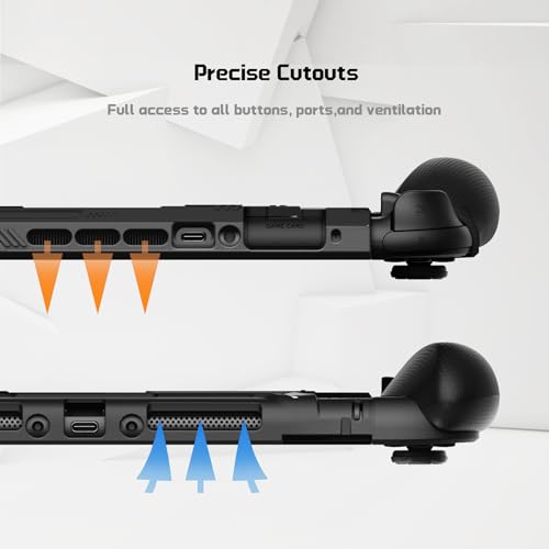 playvital for Switch 2 Beyond-Grip Protective Case, Interchangeable FPS/Omni Ergonomic Grips + Military-Grade Drop Dockable Cover + 2 Joystick Caps for Nintendo Switch 2 (Black) - color: Black