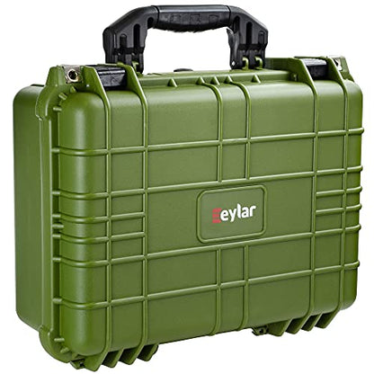 Eylar Standard 16" Gear, Equipment, Hard Camera Case Waterproof with Foam TSA Standards - color: Green