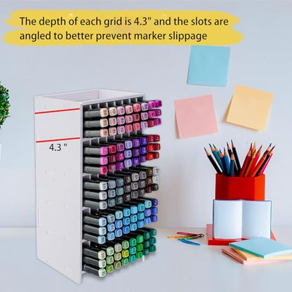 SANFURNEY Marker Pen Organizer Holder, 40 Slots Art Marker Rack - size: Marker Rack-40 Slots