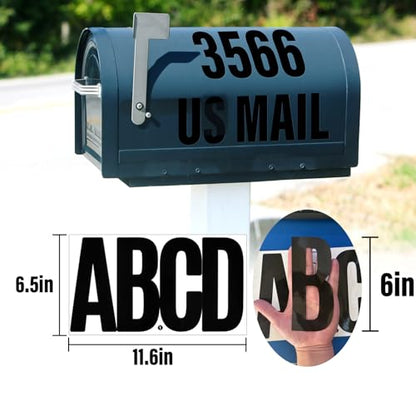 Letter Stickers,Mailbox Numbers,6 Inch Waterproof Vinyl Alphabet - color: Black, size: 6 Inch