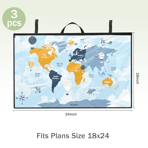 Tanlade 3 Pack Waterproof Blueprint Holders, Foldable, 18 x 24 Inch - size: 18 x 24 Inch