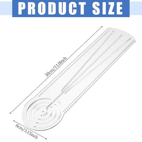 Gjinxi 3-in-1 Mandala Ruler Tool with Holes, Mandala Dot Art Circle Maker Straight Dotting Ruler Compass Protractor for Dot Mandala Art Geometric