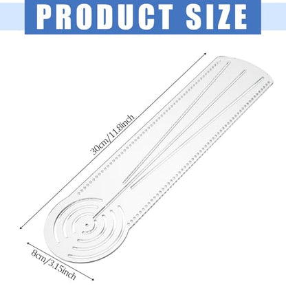 Gjinxi 3-in-1 Mandala Ruler Tool with Holes, Mandala Dot Art Circle Maker Straight Dotting Ruler Compass Protractor for Dot Mandala Art Geometric
