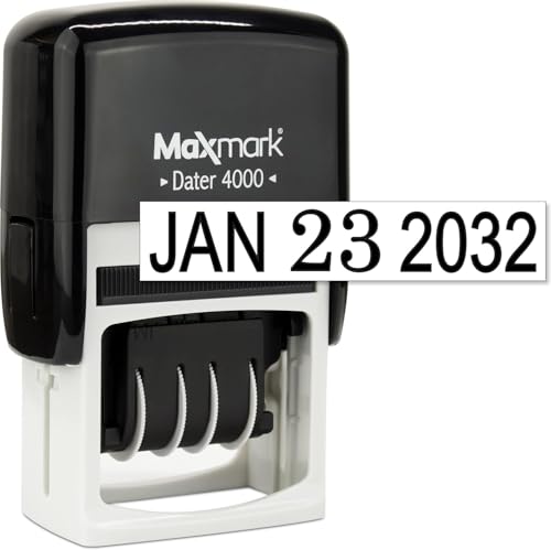 MaxMark Dater 4000 Self Inking Date Stamp - Blue - Pack of 2 - color: Blue, size: Pack of 2 - 4000