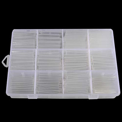 625 Pcs Clear Heat Shrink Tubing Kit, 2:1 Shrink Wire Wrap Tube, 8 Sizes