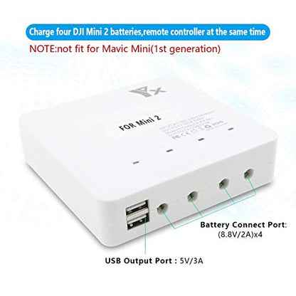 Battery Charger for DJI Mini 4K,Mini 2 SE Drone,6 in 1 Rapid Multi Charging Hub,Simultaneous Charge 4 Batteries