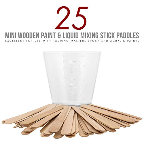 Pouring Masters 3 Oz (90 ml) Liquid Measuring Cups, 50 Pack with 25 Sticks - size: 3-Ounce - Cup