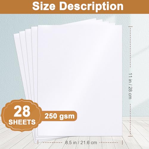 Silunkia 28 Sheets White Shimmer Cardstock 8.5 x 11 Printer Paper 92lb - color: White, size: 28 Sheets