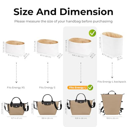 Purse Organizer Compatible with Le-pliage Energy Large - color: Vanile, size: Fits Energy L