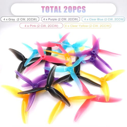 20PCS Gemfan Hurricane 51477 FPV Propellers for 2206-2407 Motor for FPV