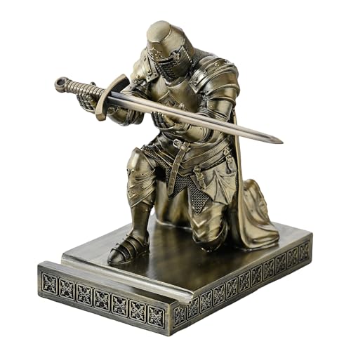 Medieval Templar Vanguard Officer Knight Pen Holder Desk Organizers Bronze - color: Bronze