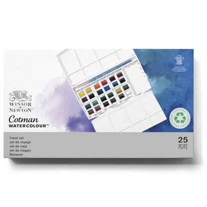 Winsor & Newton Cotman Watercolor Paint Set, 24 Half Pan Painting Plus Set - style: 24 Half Pan Studio Set