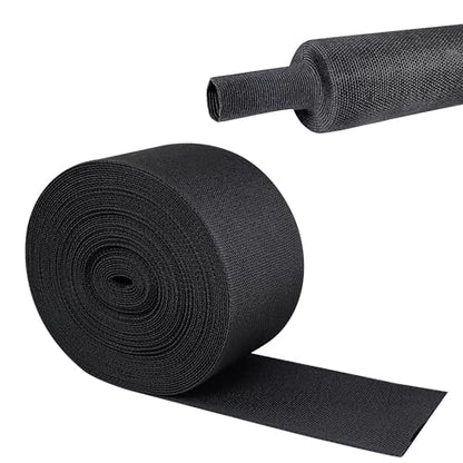 2 in 1 Heat Shrink Braided Sleeving Fabric Tubing 2"-22FT - size: 2"(50mm), style: 22FT